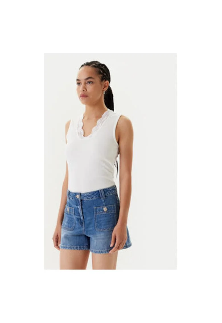 Top dama  251-DADILO, Poliester reciclat/Viscoza, Alb, Alb