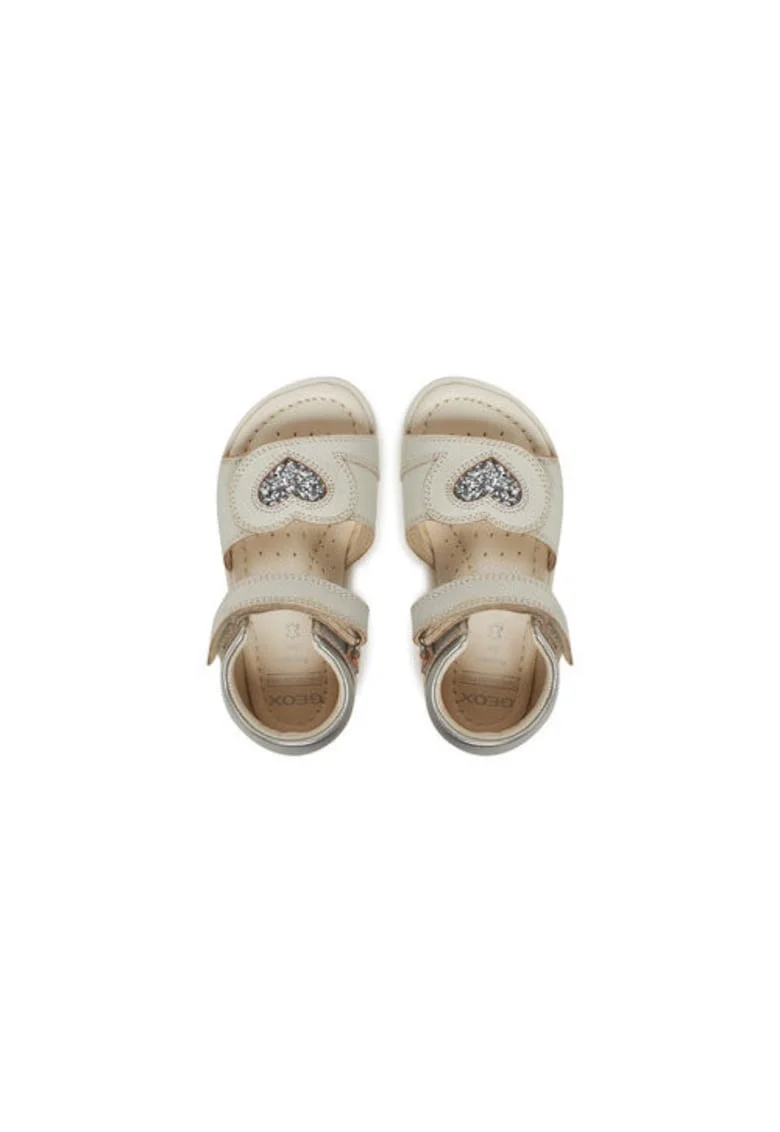 Sandale fete, B5521B-085NF,  Piele naturala, Alb, Alb