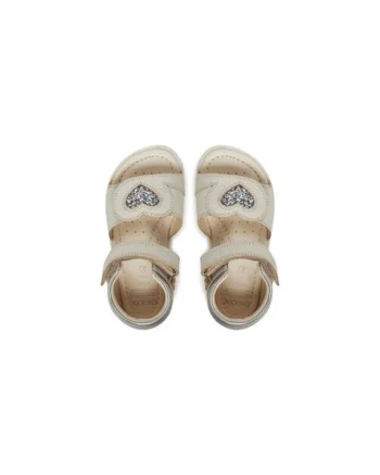 Sandale fete, B5521B-085NF,  Piele naturala, Alb, Alb