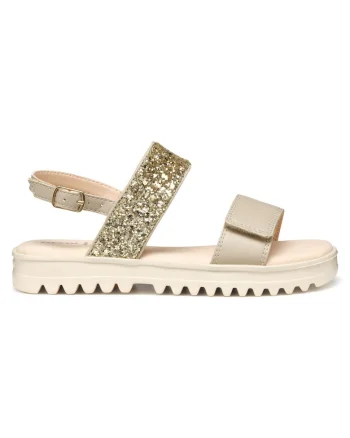 Sandale fete, J556EA-0BCEW,  Piele ecologica, Bej, Bej
