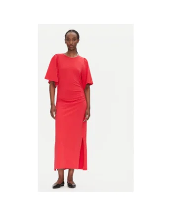 Rochie dama  BBW4560, Bumbac organic, Rosu, Rosu