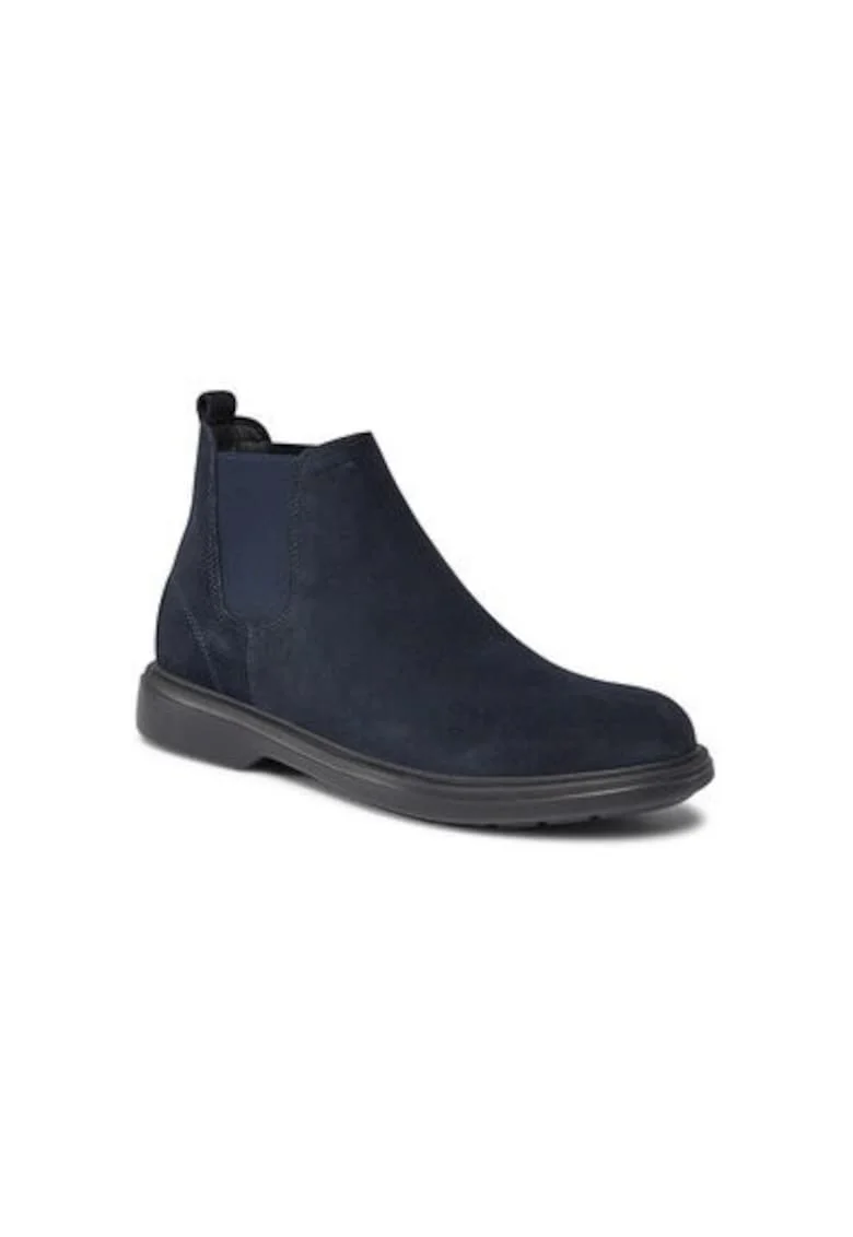 Botine cu glezna joasa barbati  U16DCC-00022, Piele naturala, Bleumarin, Bleumarin