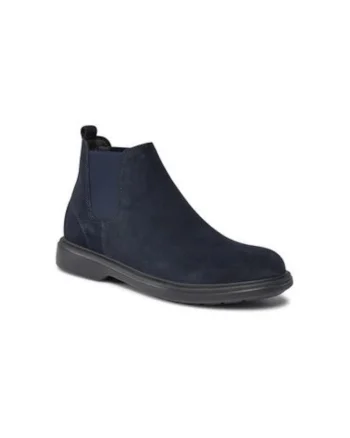 Botine cu glezna joasa barbati  U16DCC-00022, Piele naturala, Bleumarin, Bleumarin