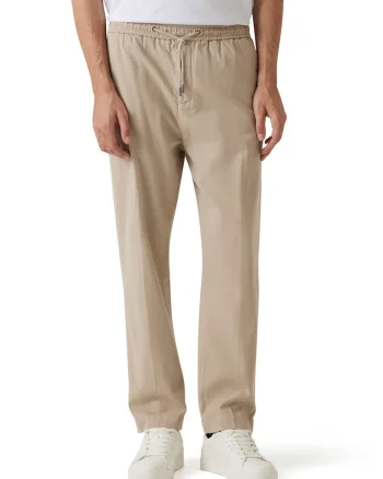 Pantaloni relaxed-fit cu snururi, Bej deschis