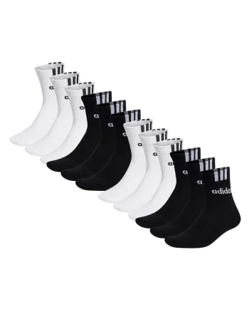 Set de sosete scurte cu model unisex- 12 perechi, Alb/Negru