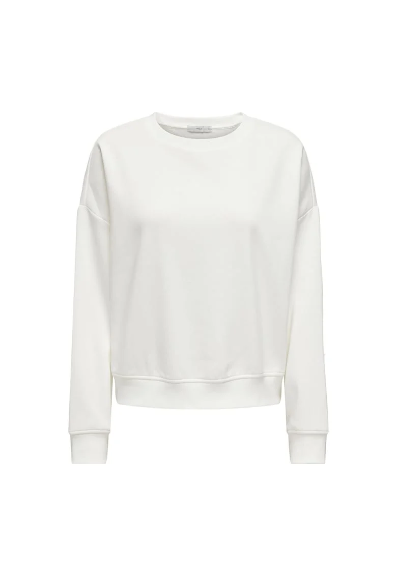 Bluza de trening relaxed-fit cu decolteu la baza gatului, Alb