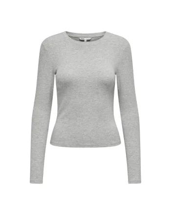 Bluza cambrata cu decolteu la baza gatului, Gri