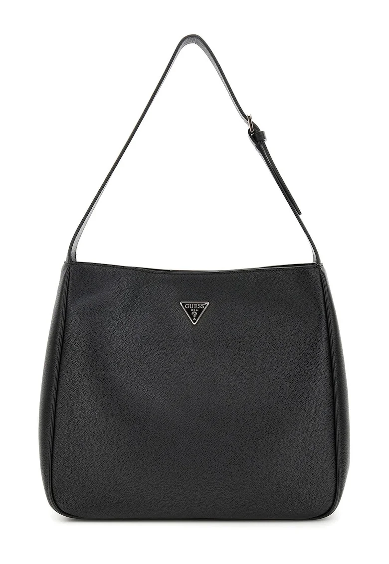 Geanta hobo de piele ecologica Fedora, Negru