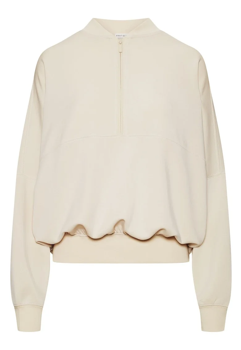 Bluza half-zip dama Phelia, Bej deschis