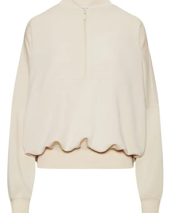 Bluza half-zip dama Phelia, Bej deschis