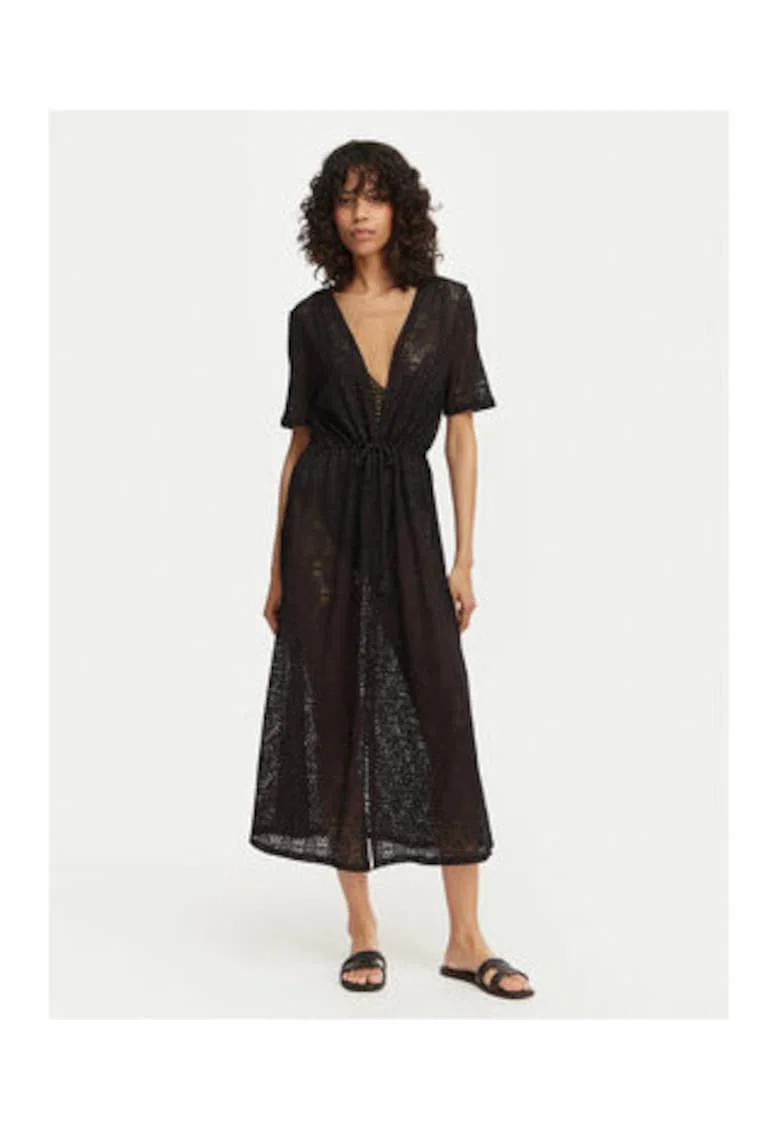 Cardigan dama,  negru, maneca scurta, poliester