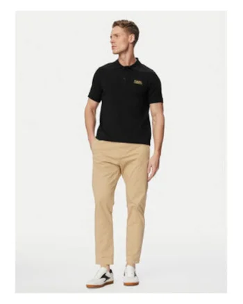 Tricou Polo Barbati,  Negru, bumbac, maneca scurta, guler polo