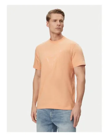 Tricou barbati,  portocaliu, bumbac, croiala regular fit