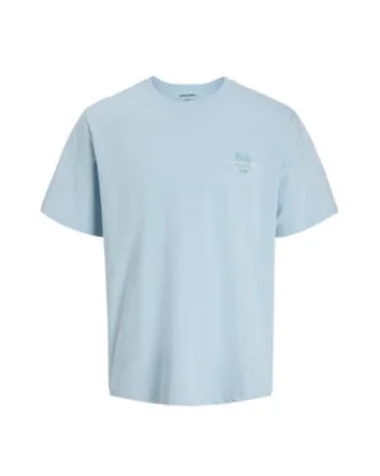 Tricou barbati,  imprimeu grafic, albastru, bumbac