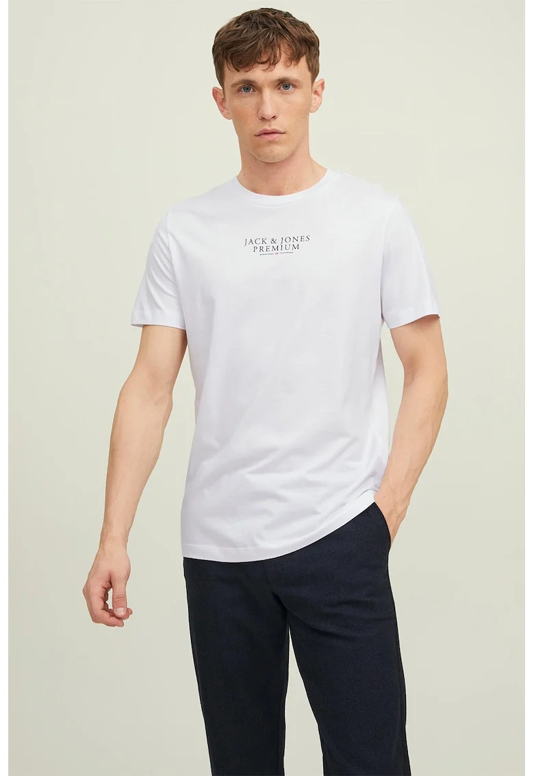 Tricou cu decolteu la baza gatului, Alb