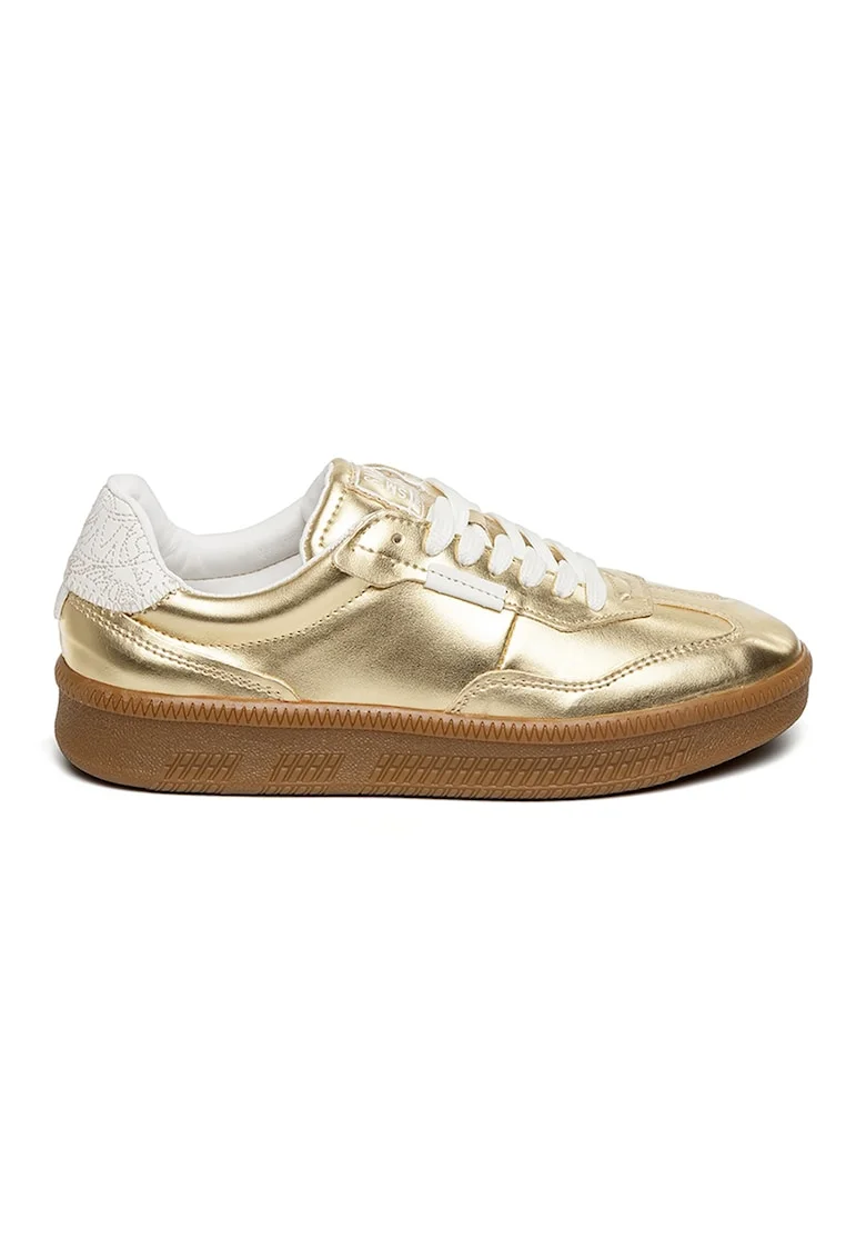 Pantofi sport low-cut cu sireturi Euphoria, Alb/Auriu