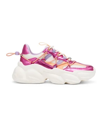 Pantofi sport cu aspect masiv si insertii de plasa Spectator, Fucsia/Roz somon/Alb murdar