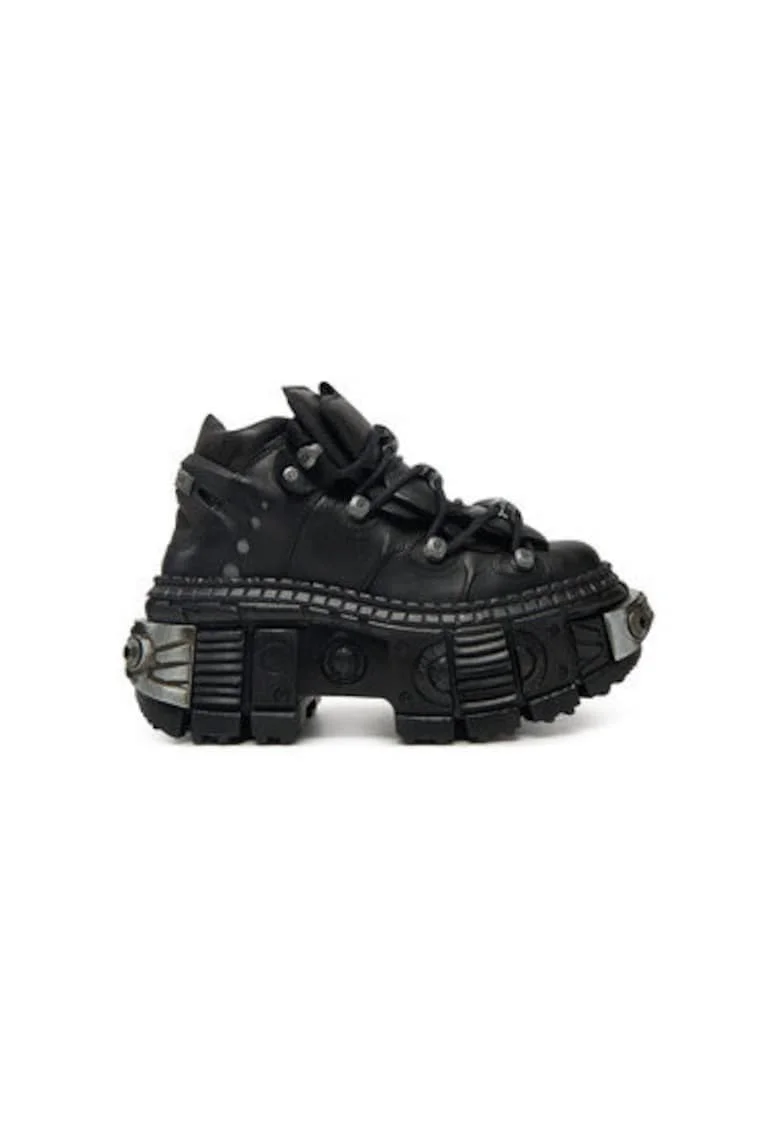Pantofi sport dama, M-WALL106-S10,  Piele naturala, Negru