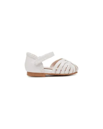 Sandale fete, 41628,  Piele ecologica, Alb, Alb