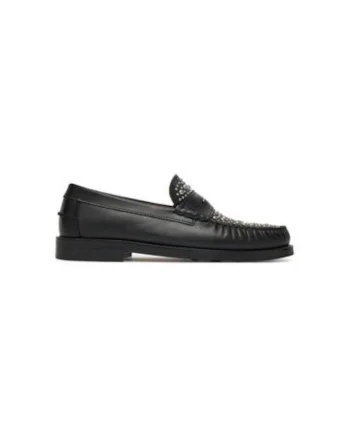 Mocasini barbati  Riviera Studs, Piele naturala, Negru