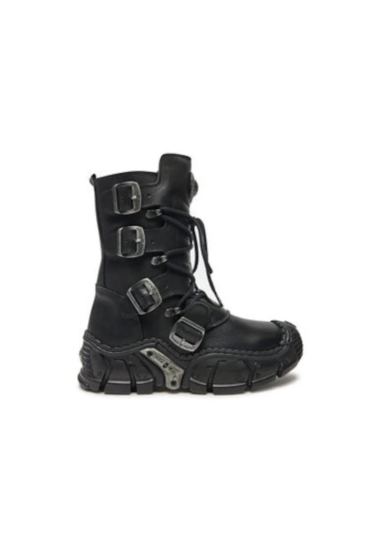Bocanci Barbati  M-IMPACT013-S1, Piele naturala, Negru