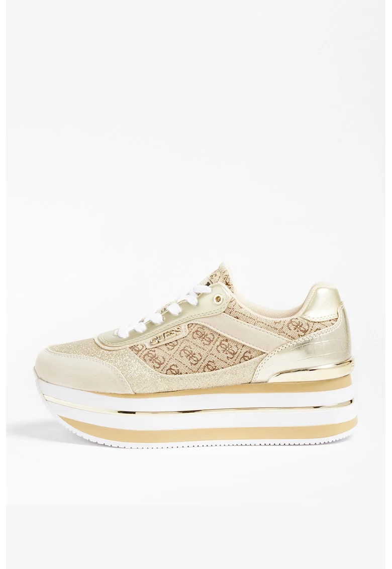 Pantofi sport flatform de piele ecologica