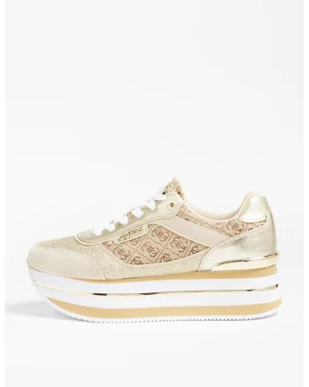 Pantofi sport flatform de piele ecologica