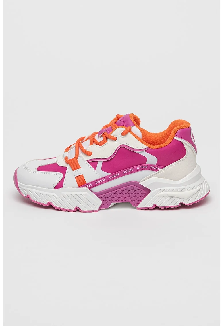 Pantofi sport cu aspect contrastant, Roz fandango/Portocaliu mandarina/Alb murdar