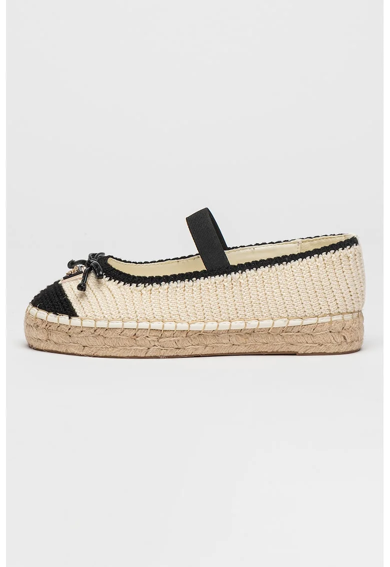 Pantofi loafer din material textil cu elastic, Negru/Maro deschis