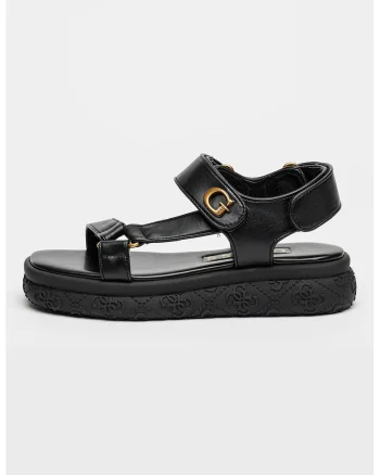 Sandale flatform cu velcro, Negru