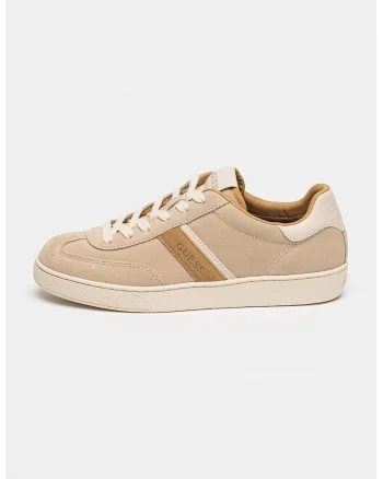 Pantofi sport low-cut de piele intoarsa, Bej