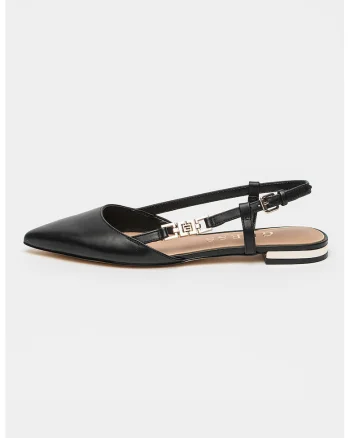 Pantofi de piele cu varf ascutit, Negru