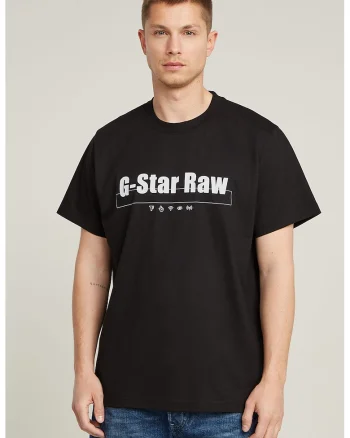 Tricou de bumbac organic cu logo, Alb/Negru