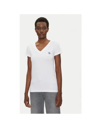 Tricou dama  A2W17097, Bumbac, Alb, Alb