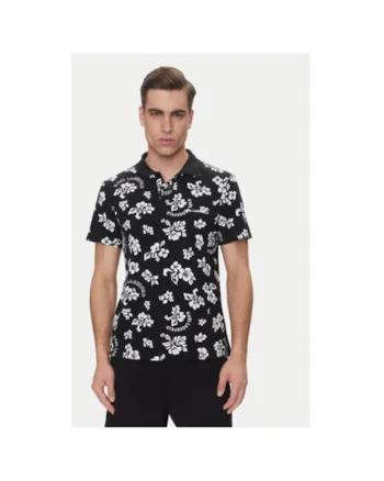Tricou polo barbati  A2M46036, Bumbac, Negru, Negru