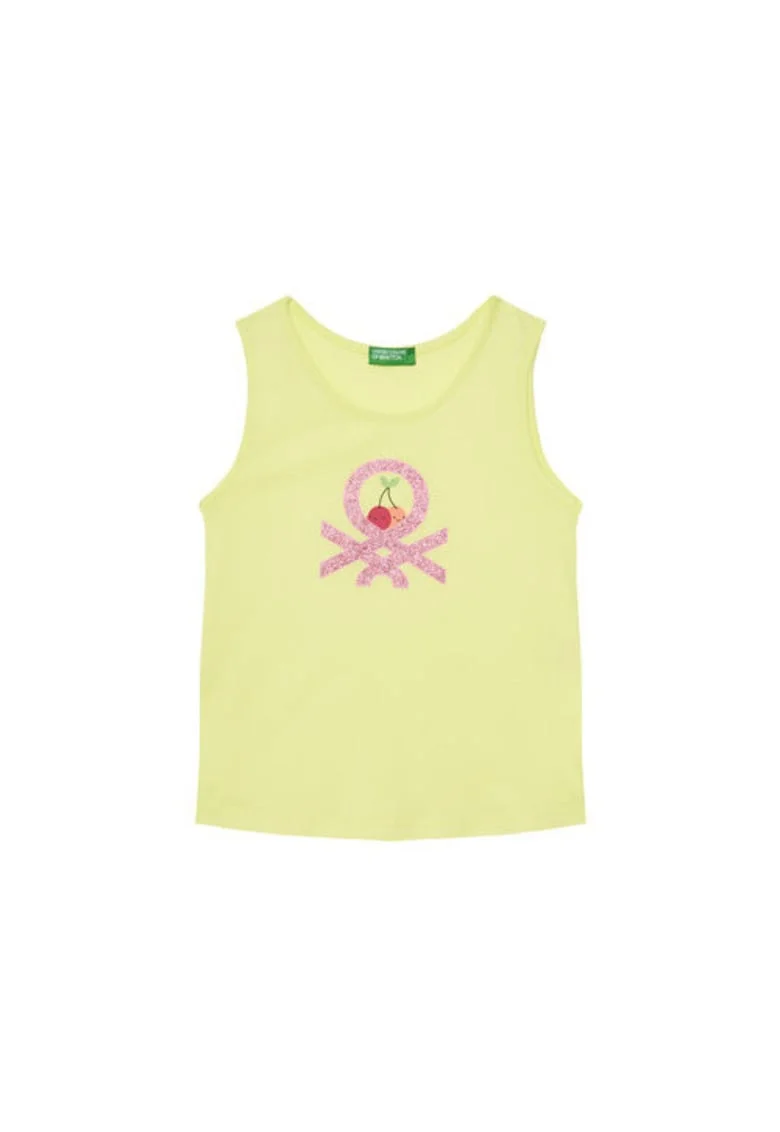 Top pentru fete  3I1XGH012, Bumbac, Galben, Galben