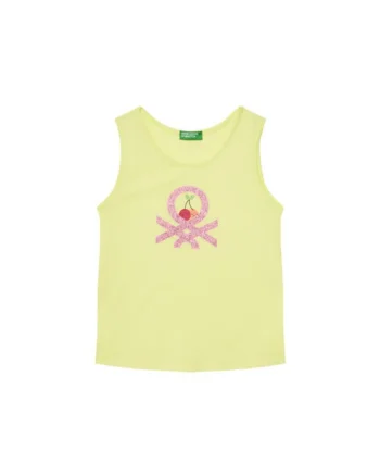 Top pentru fete  3I1XGH012, Bumbac, Galben, Galben