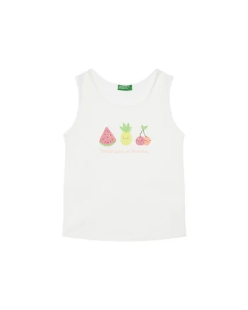 Top pentru fete  3I1XGH012, Bumbac, Alb, Alb