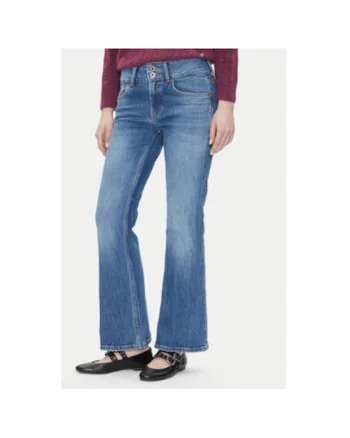 Pantaloni dama  PL204877IB5, Bumbac/Elastan, Albastru, Albastru