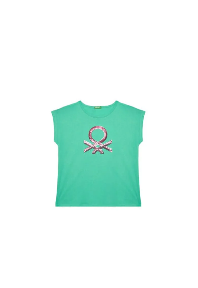 Tricou pentru fete  3I1XC10P1, Bumbac organic, Verde, Verde