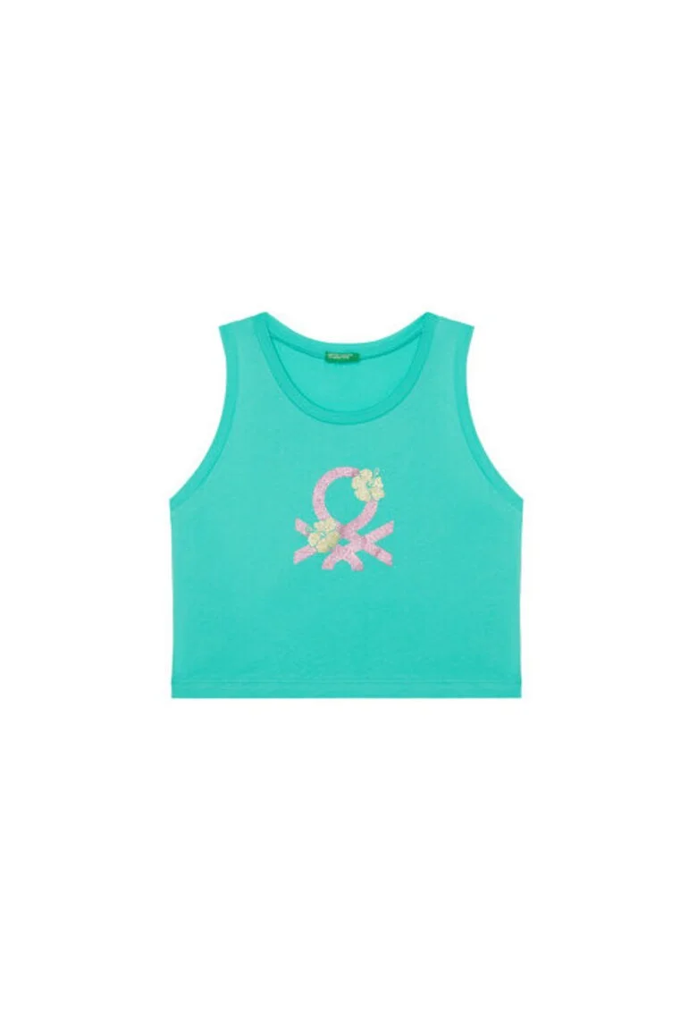 Top pentru fete  3I1XCH01Z, Bumbac organic, Verde, Verde