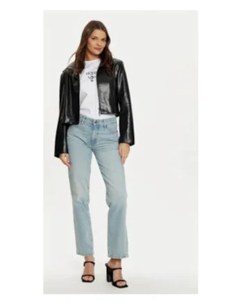 Blugi crop cu croiala dreapta