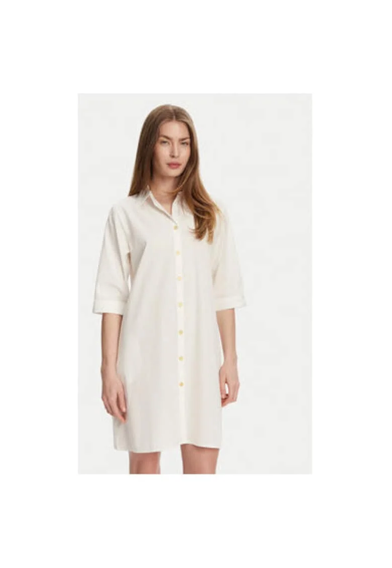 Camasa stil rochie dama  BM033, Bumbac, M INTL, Ecru