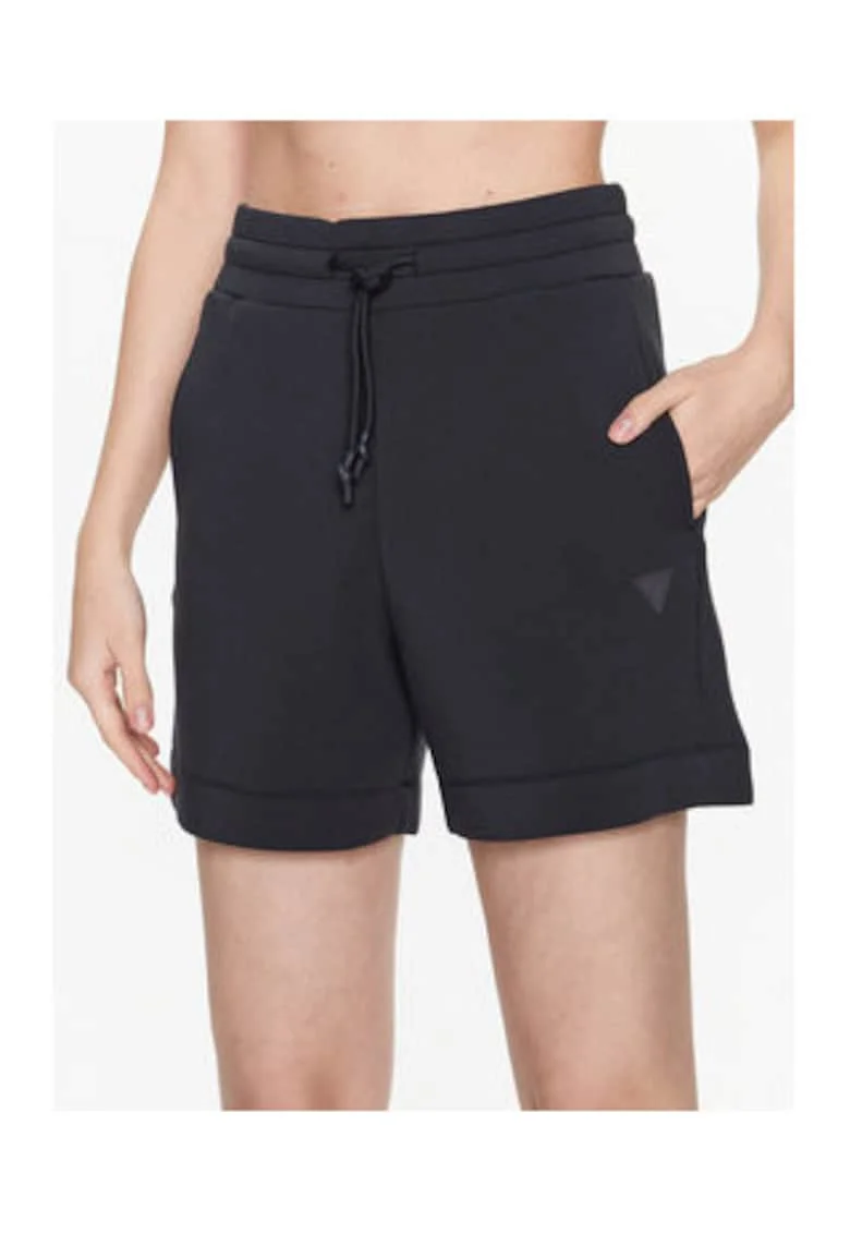 Pantaloni scurti cu logo si snur in talie