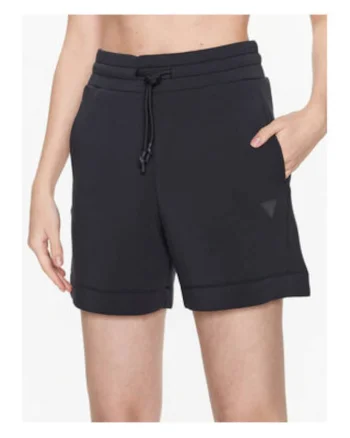 Pantaloni scurti cu logo si snur in talie