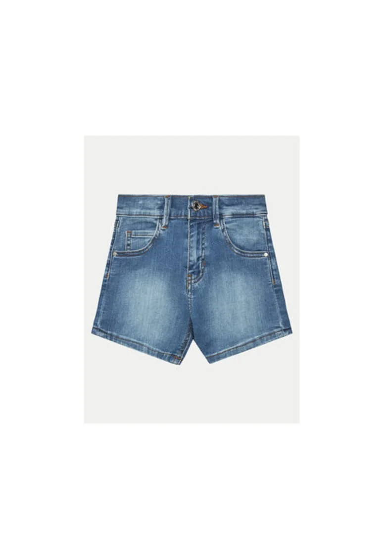 Pantaloni scurti din denim, cu aspect decolorat