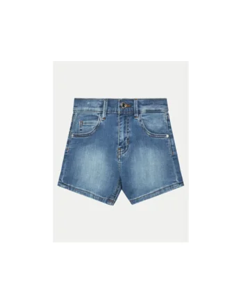 Pantaloni scurti din denim, cu aspect decolorat