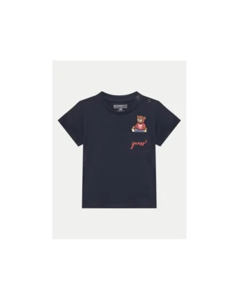 Tricou bleumarin cu buzunar pe piept si imprimeu