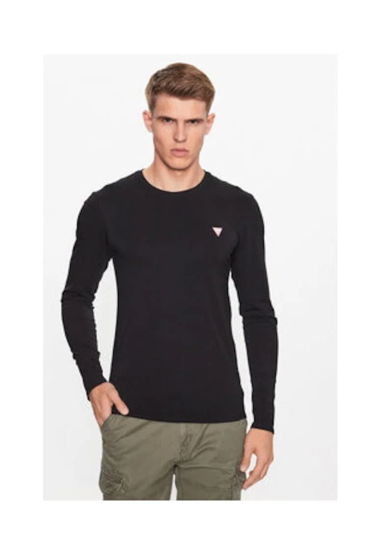 Bluza slim fit cu decolteu rotund