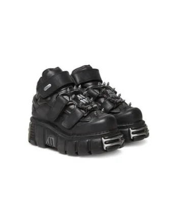Botine dama  M-285C-S1, Piele naturala, Negru, Negru